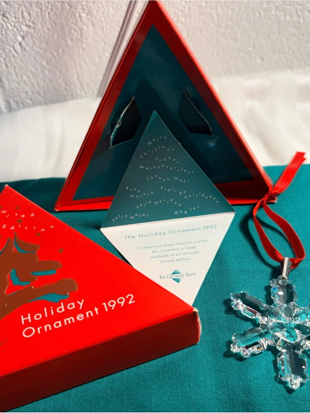 Rare Vintage Swarovski Holiday Ornament 1992 Crystal Snowflake